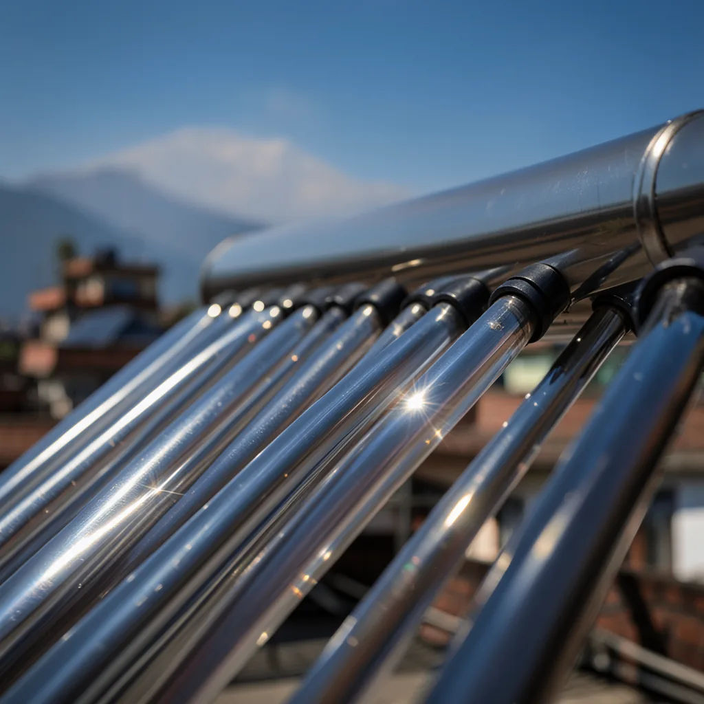 Evacuated glass tubes in the sun